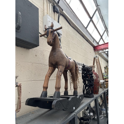 17 - Vintage carved rocking horse
