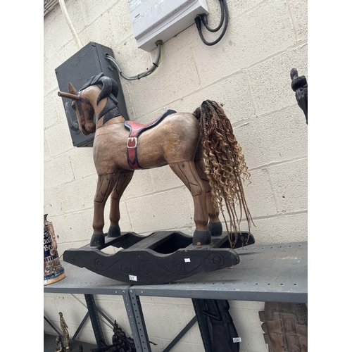 17 - Vintage carved rocking horse