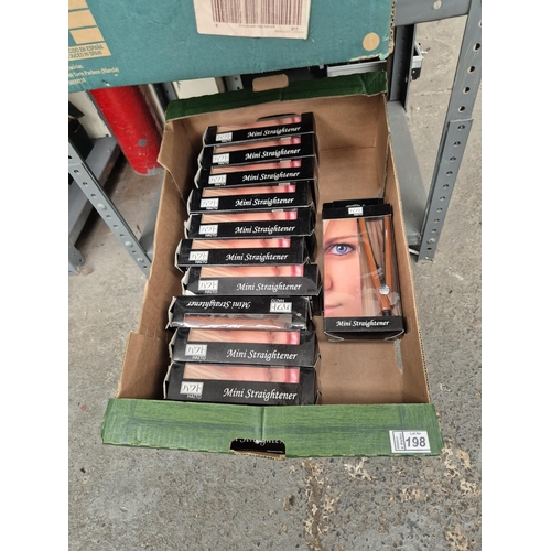 198 - Box containing new mini hair straighteners