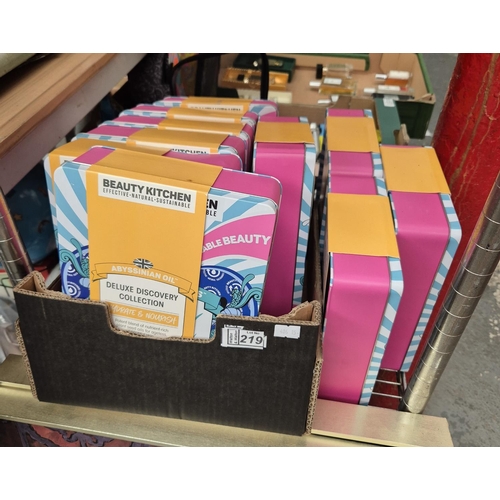 219 - Box containing 10 Beauty Kitchen 'Deluxe Discovery' sets