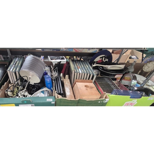 227 - 3 Boxes containing kitchenware, book sets, assorted vases and electronics