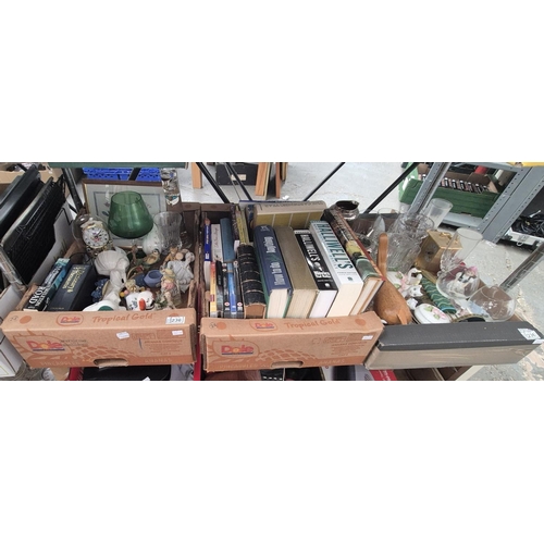 236 - 3 Boxes containing assorted books, ceramics and glassware etc