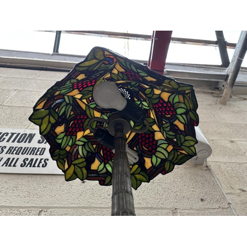 44 - Tiffany style table lamp (working - misshapen shade)