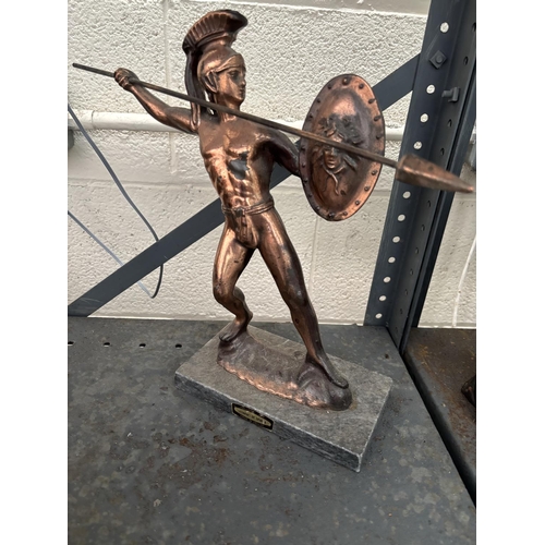 62 - 2 'Legends Of Sparta' figures on marble bases