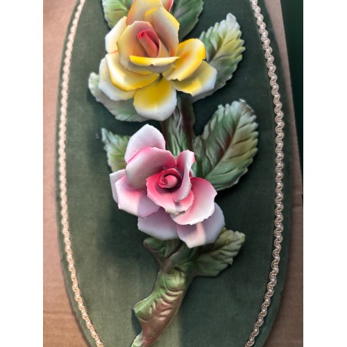 93 - 2 Boxes containing Capo Di Monte figures, 'sewing machine' trinket box and flowers