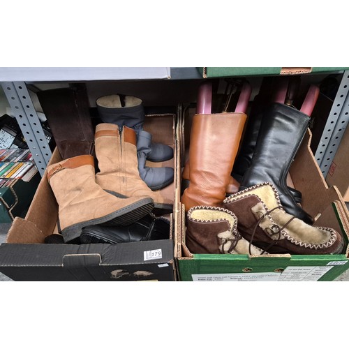 179 - Box containing ladies boots
