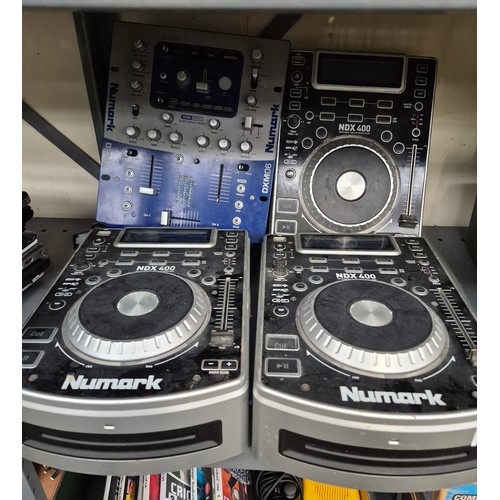 184 - Quantity of Numark NDX 400 MP3 players, and a Numark DXM06 digital mixer