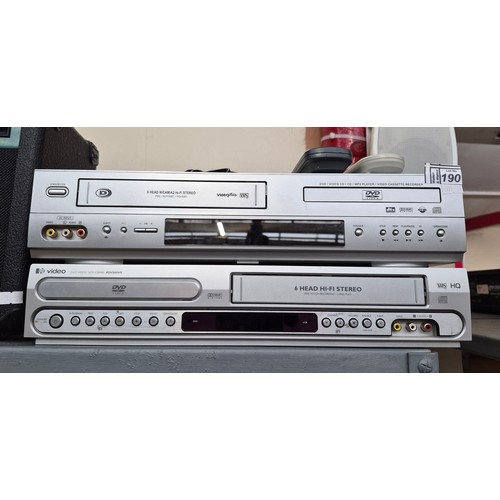 190 - PYE DVD/VCR combi (PDV560VR) and a Durabrand video cassette recorder (PDV5001)