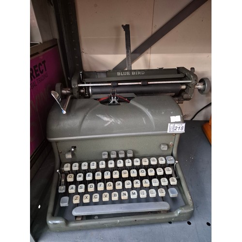 218 - Vintage Torpedo Blue Bird typewriter