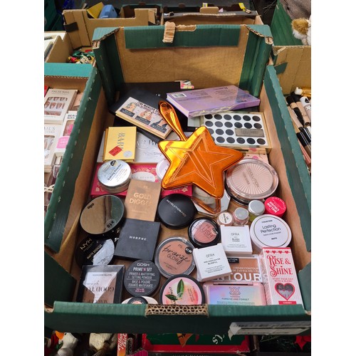 233 - Box containing cosmetics including Morphe palettes etc