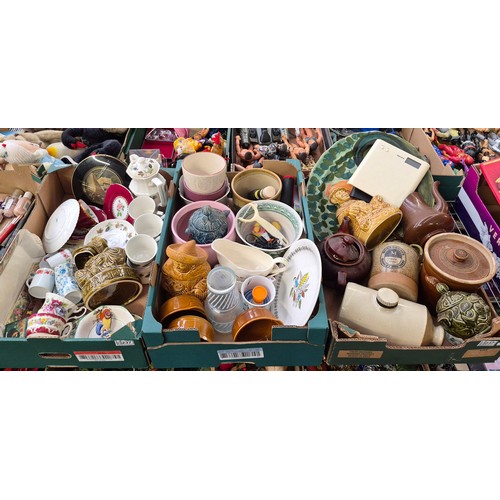 237 - 3 Boxes containing assorted ceramics etc including Sadler character storage jugs