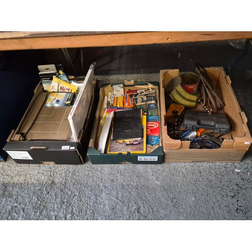 331 - 3 Boxes containing a quantity of tools and photo paper etc