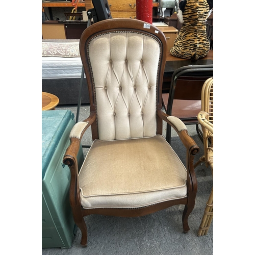 350 - Button back upholstered bedroom chair