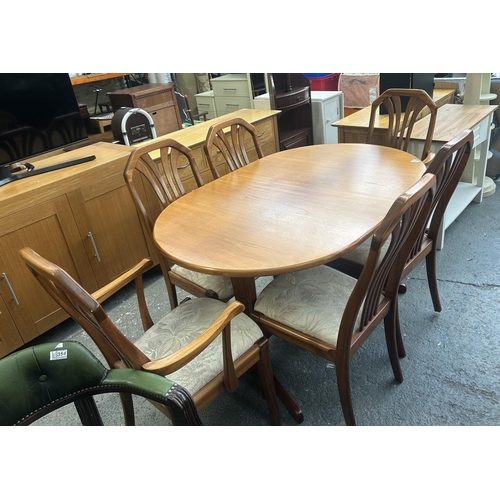 355 - Sutcliffe extending dining table with 6 chairs