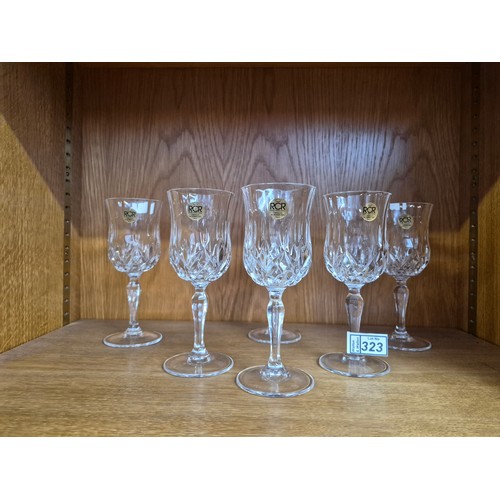323 - Set of 6 Royal Crystal Rock glasses