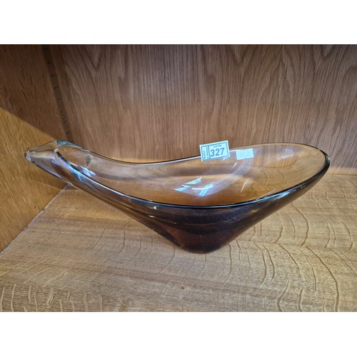 327 - Amber art glass bowl