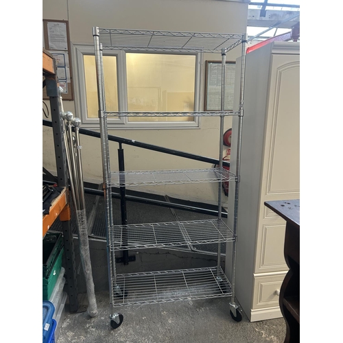 311 - 5 Shelf wheeled shelf unit