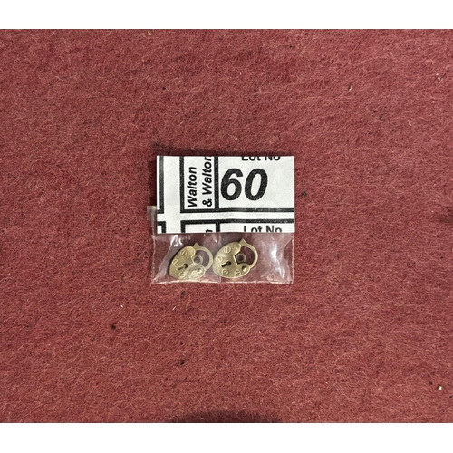 60 - 2 9ct Gold padlock clasps, 1g - Only 10% buyer's premium