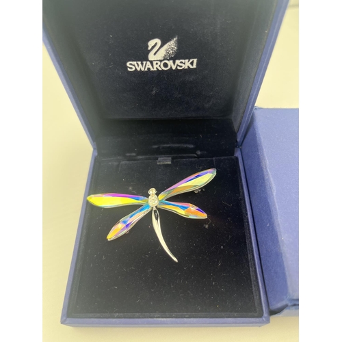 10 - Swarovski 'dragonfly' brooch including original box