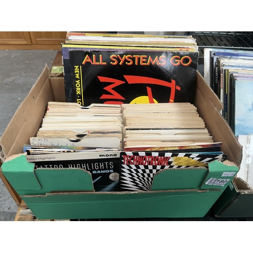 180 - Box containing LPs and singles including Deep Heat and The Bunnies Of London