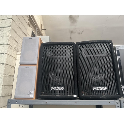 210 - Pair of Pro Sound PS08 speakers and Sony bookshelf speakers