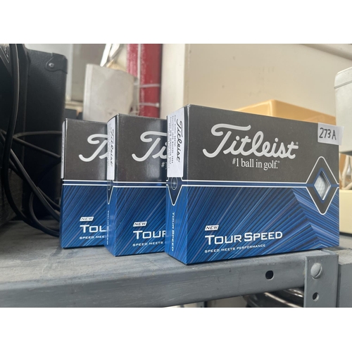 273A - 3 Packs of 12, new Titleist Tour Speed golf balls