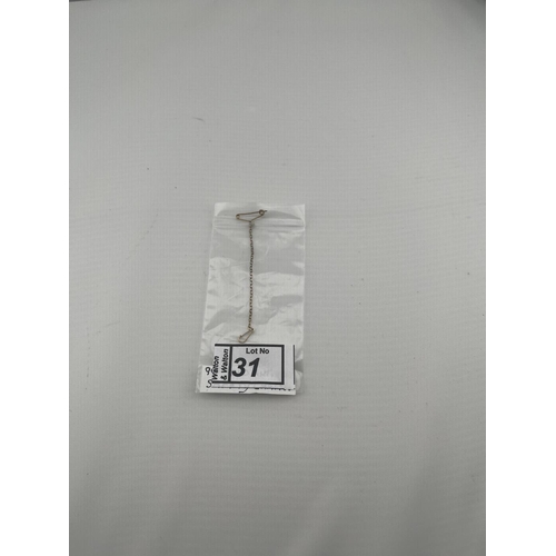 31 - Antique 9ct gold safety chain