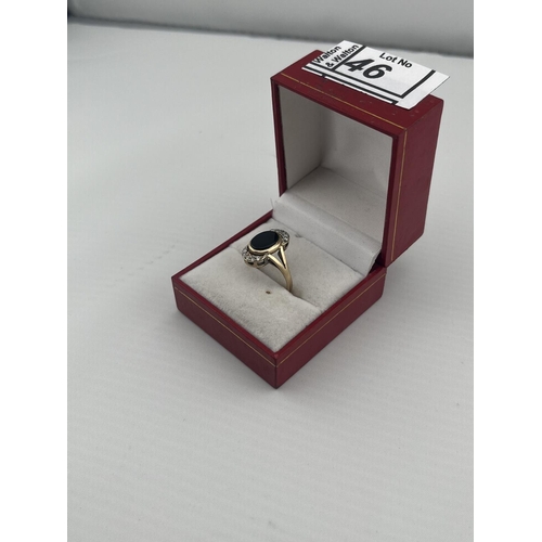 46 - 9ct Gold stone set ring, size M 2.8g - Only 10% buyer's premium