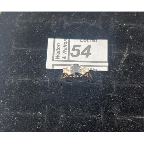 54 - 9ct Gold stone set ring, size N 2.1g - Only 10% buyer's premium