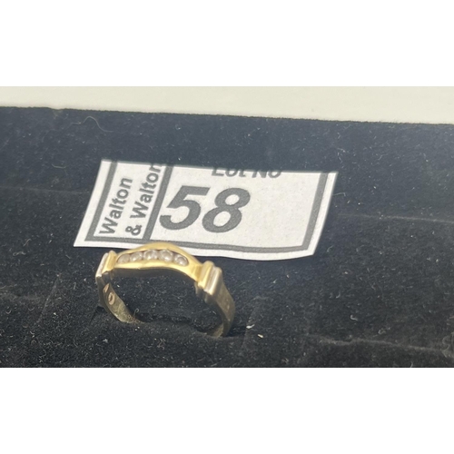 58 - 9ct Gold stone set ring, size O 2.5g - Only 10% buyer's premium