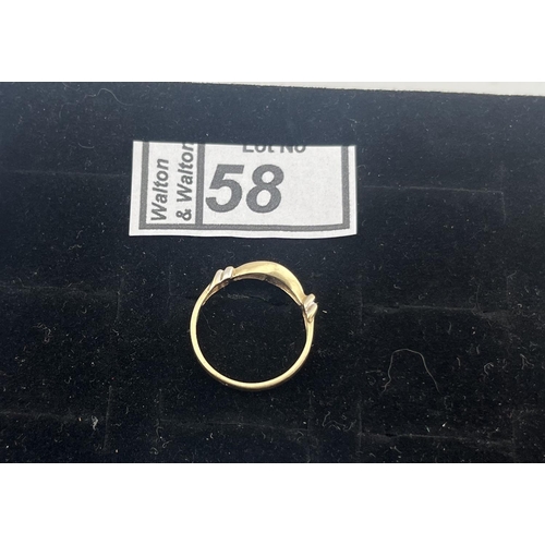 58 - 9ct Gold stone set ring, size O 2.5g - Only 10% buyer's premium