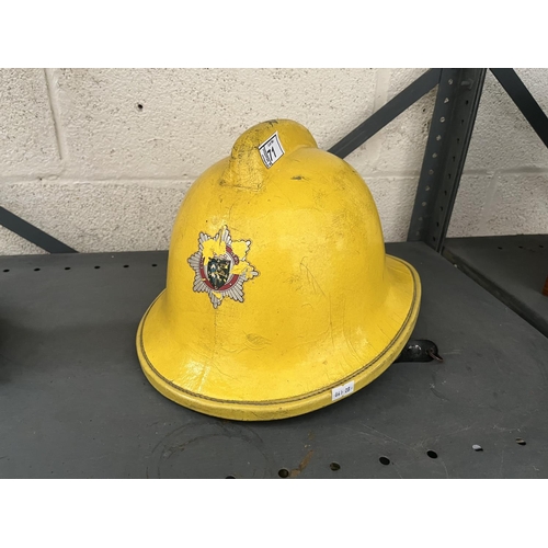 71 - Vintage Cumbria Fire Service helmet size Large, dated 1988