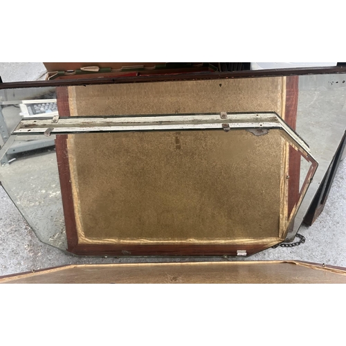 737 - 2 Vintage bevel edged mirrors and a quantity of framed and glazed pencil sketches by Glenda Rae