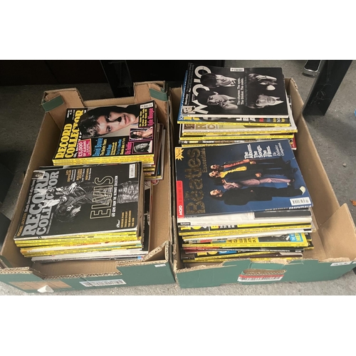 742 - 2 Boxes containing a quantity of 'Record Collector' magazines etc featuring iconic covers including ... 