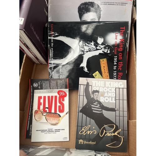 743 - Box containing Elvis books and magazines including 'The Elvis Treasures' and 'Unseen Archives'