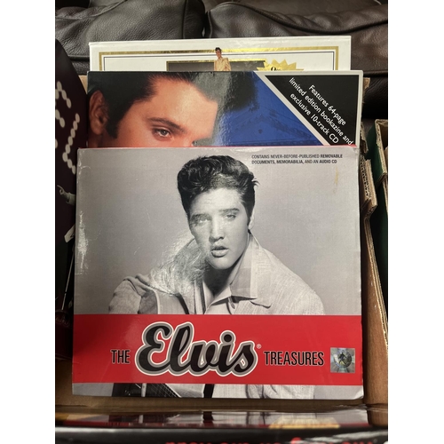 743 - Box containing Elvis books and magazines including 'The Elvis Treasures' and 'Unseen Archives'