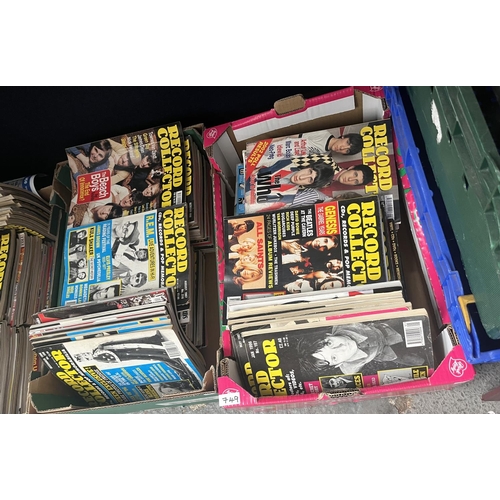 749 - 3 Boxes containing a large quantity of 'Record Collectors' magazines including Queen and The Who