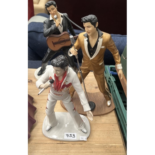 753 - 3 Elvis figures from The Leonardo Collection