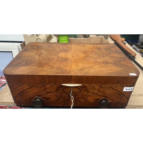 768 - Vintage cutlery case with integrated drawer