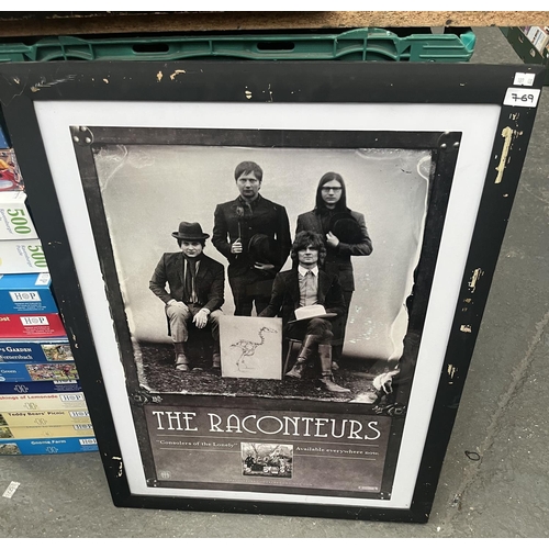 769 - Framed and glazed 'The Raconteurs' poster