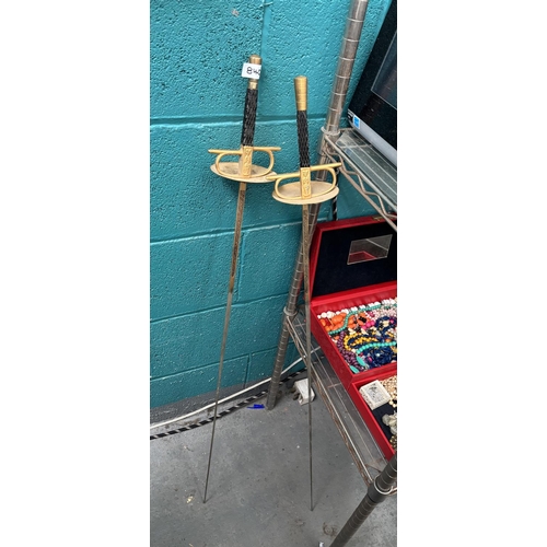 840 - Pair of rapier style fencing foils