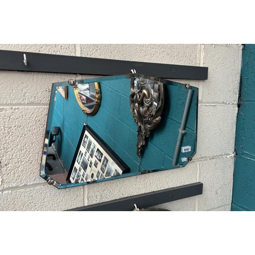 850 - Art Deco bevel edge mirror (55x33cm)