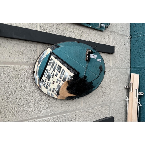 852 - Small vintage oval bevel edge mirror (39x28cm)