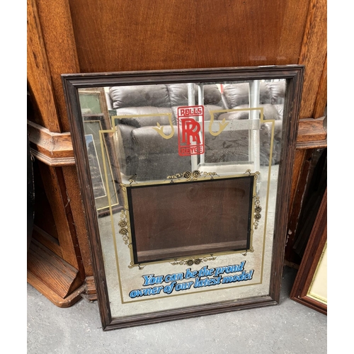 861 - Vintage Rolls Royce 'product showcase' dealership mirror