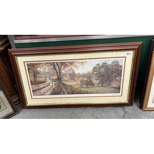 862 - Framed and glazed limited edition signed print by Ron Beaton