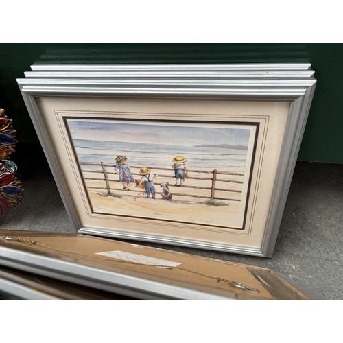 865 - 5 Framed and glazed signed limited edition seaside prints by Faye Whittaker