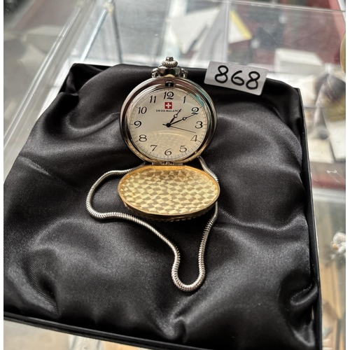 868 - Swiss Balance pocket watch featuring a stag