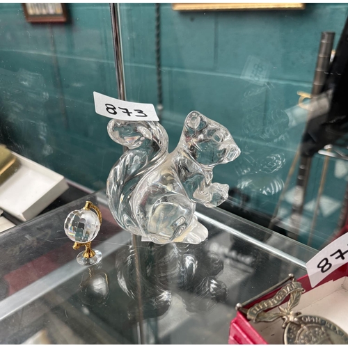873 - Czech Peis Crystal squirrel and a Swarovski Globe