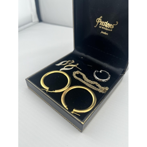 9 - Quantity of silver jewellery including large hoop earrings, over 8g