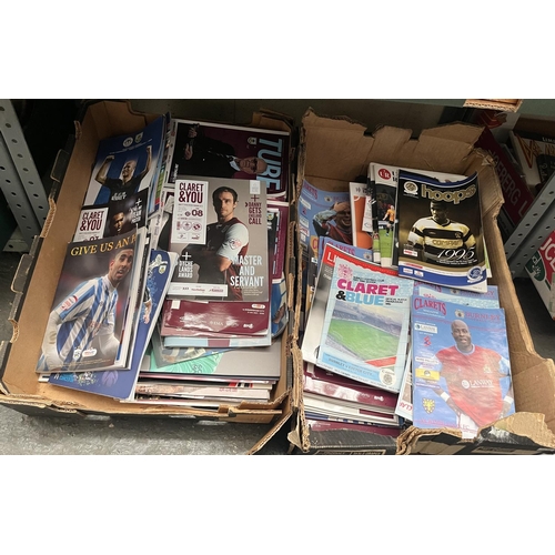 90 - 2 Boxes containing Burnley FC match day programmes, 2001 onwards